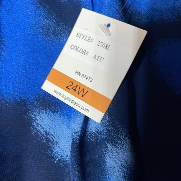 TAYLOR Plus Size Ruffle-Hem Midi Dress Blues NWT Size:24W - Picture 7 of 7